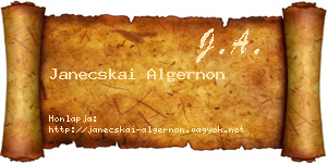 Janecskai Algernon névjegykártya